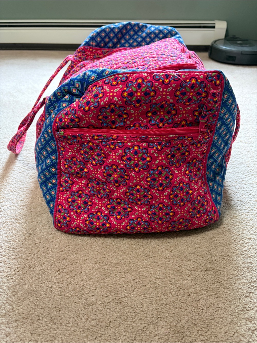 Quilted Pink Patterned Travel Duffel Bag - Picture 4 of 5